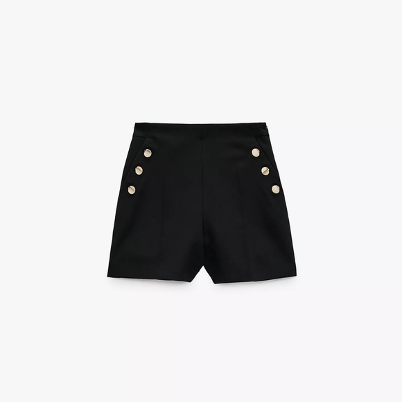 Zara Black High Waist Shorts Versatile Design - Picture 1 of 2
